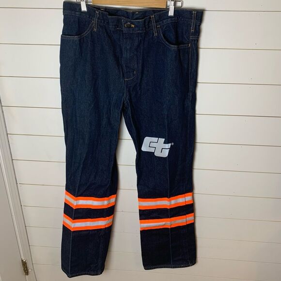 Other - Vintage Calpia Caltrans Jeans made in USA reflective 100% cotton 90s Y2K 38X32